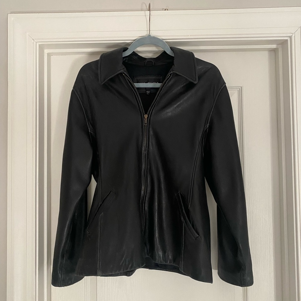 Luis Alvear Black Leather Zip Up Jacket